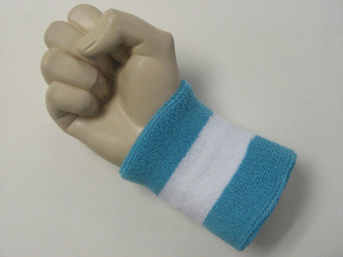 Sky blue white sky blue 2color wristband sweatband, 1PC