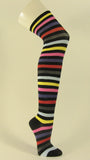 Socks over knee black yellow pink striped mutiple colors