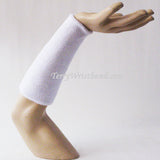 White 9inch Super Long Terry Athletic Wristband for Sports