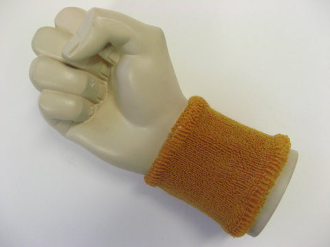 Tan dark gold cheap single welt terry wristband