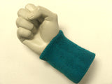 Teal wristband sweatband for sports