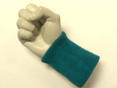 Teal wristband sweatband for sports