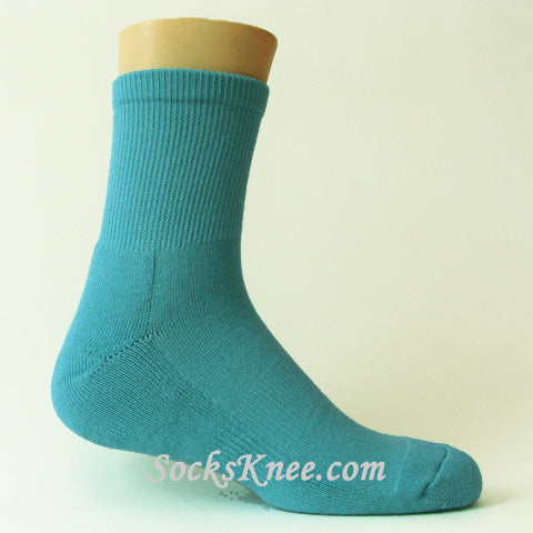 Sky Blue Premium Quality Quarter/Crew Hi Basketball/Sports Socks