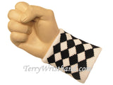 Urban style White with black diamond  wristbands