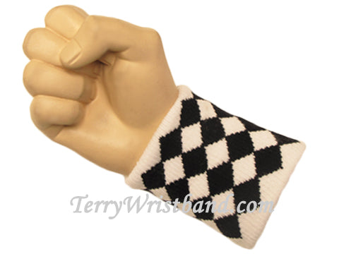 Urban style White with black diamond  wristbands