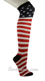 USA Flag Stars and Stripes Thigh High American Pride Flag Socks