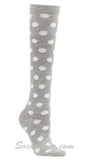 White Polka Dots White Women Fashion Knee High Socks