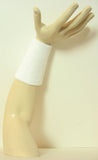 white 6 inch long wristband sweatband