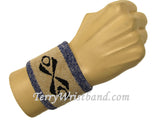Urban Skater Wristband White with Blue trim for Youth Women