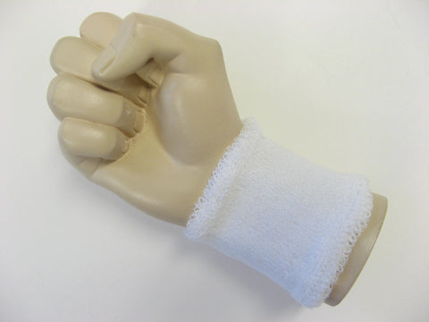 White cheap single welt terry wristband