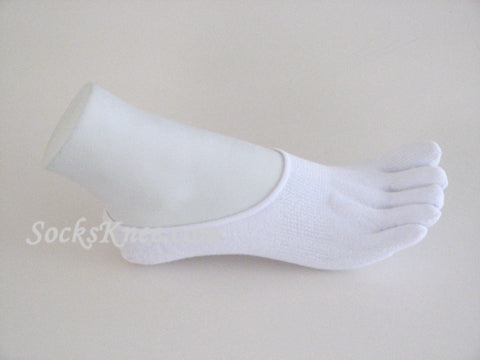 White 5fingers toes Toe Socks, Super Low Cut