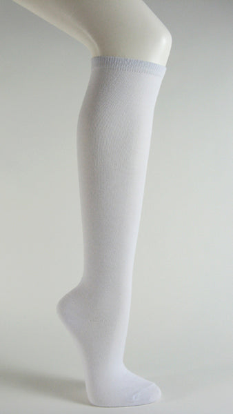 White womens fashion casual dress knee socks