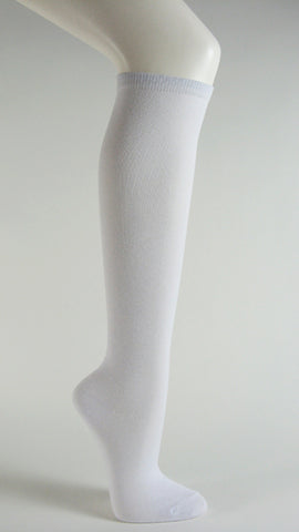 White womens fashion casual dress knee socks