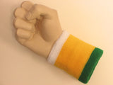 White yellow green cheap terry wristband sweatband