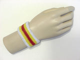 White yellow red yellow white kids cheap terry wristband