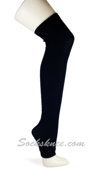 Womens Lady's Black Thigh High 24 inch Leg Warmer