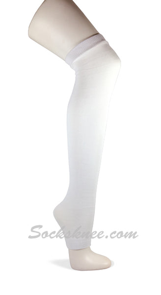 Womens Lady's White Thigh High 24 inch Leg Warmer