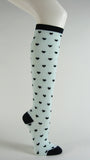 Womens knee high sock hearts mint