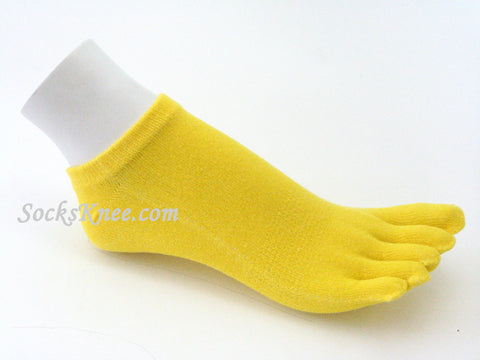 Bright Yellow No Show/Low Cut Length Toe Toe Socks
