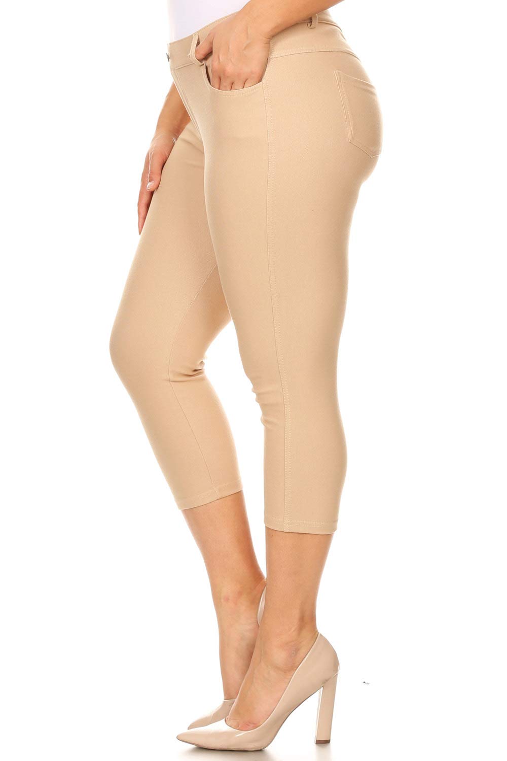 YELETE Women's Ultra Soft Classic Bermuda Shorts Capris Full Lenth Jeggings