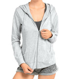 Women's Active Casual Thin Cotton Zip Up Hoodie Jacket