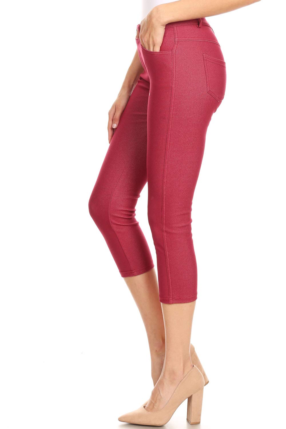 YELETE Women's Ultra Soft Classic Bermuda Shorts Capris Full Lenth Jeggings