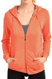 Women's Active Casual Thin Cotton Zip Up Hoodie Jacket