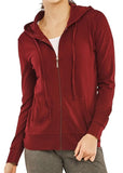 Women's Active Casual Thin Cotton Zip Up Hoodie Jacket