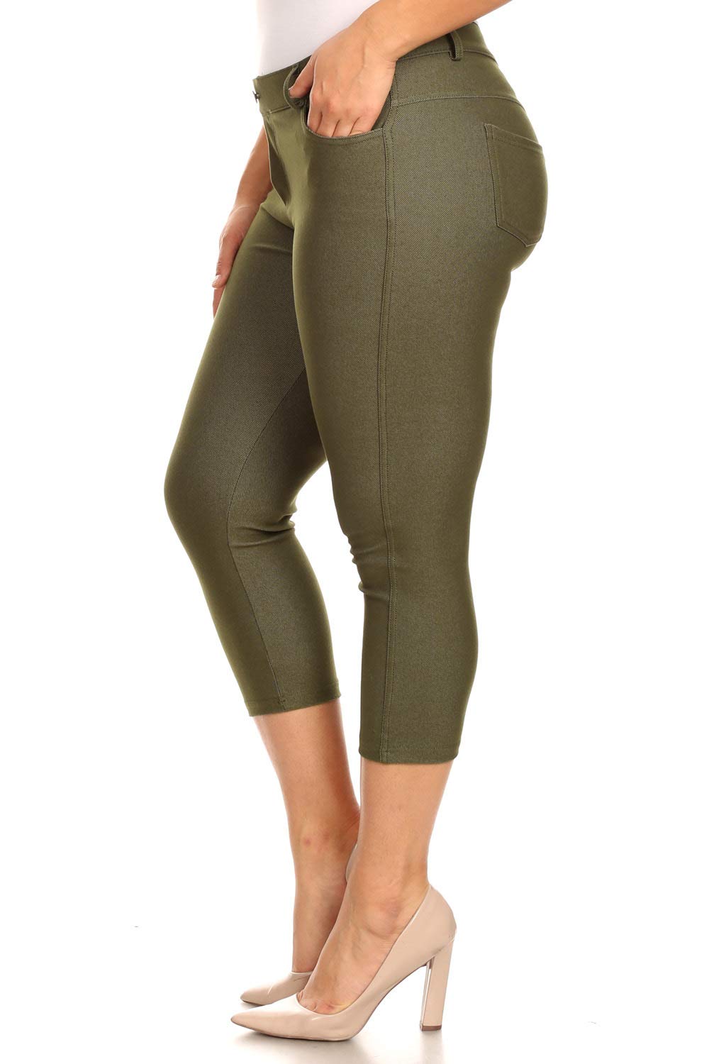 YELETE Women's Ultra Soft Classic Bermuda Shorts Capris Full Lenth Jeggings