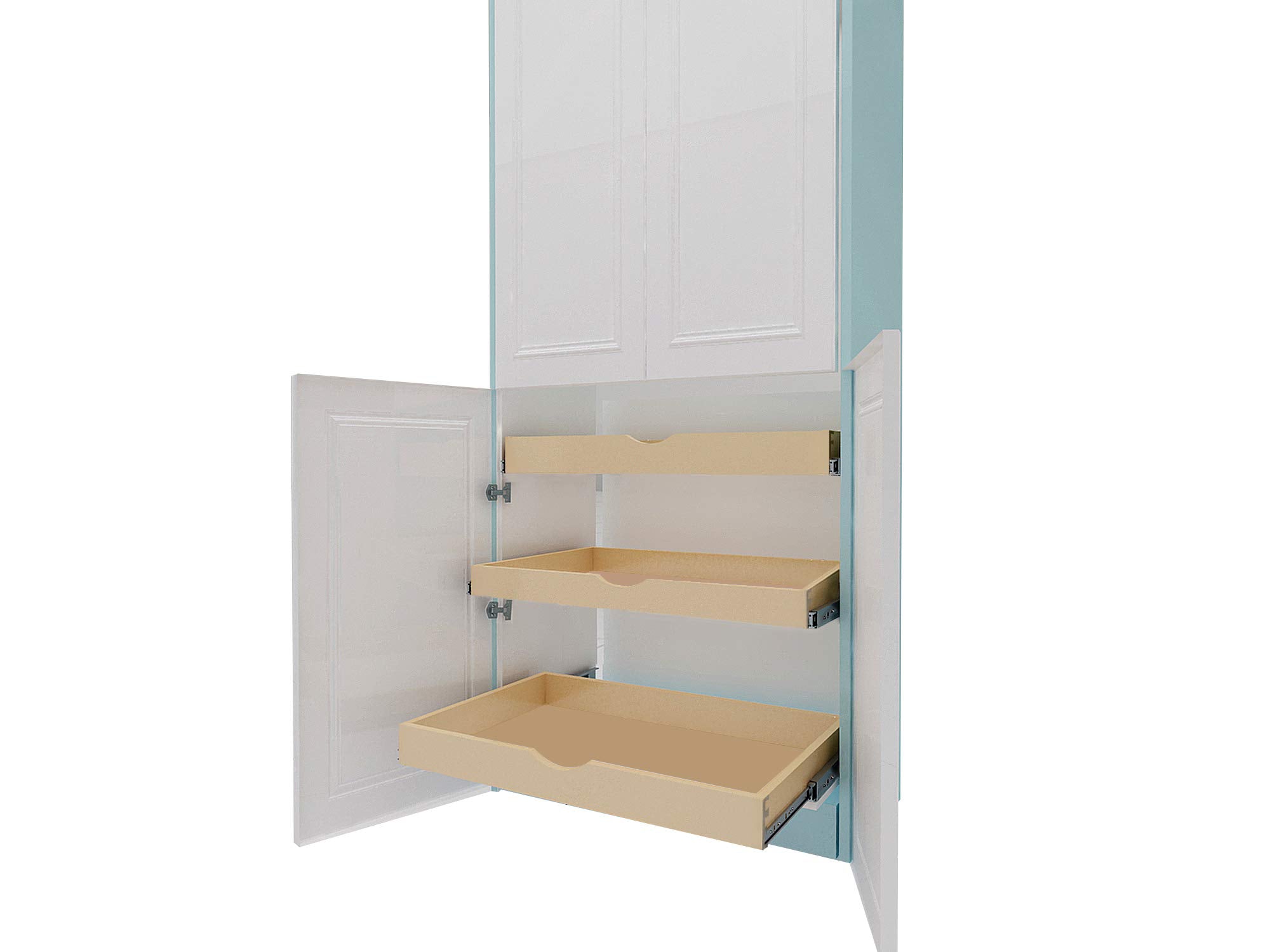 COUVER DIY Non-Assembled Brich Wood | Cabinet Pull-Out Shelf | Slide Out Drawer Box | Pull-Out Tray | Slide-Out Organizer | Soft Closed Rail