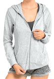 Women's Active Casual Thin Cotton Zip Up Hoodie Jacket