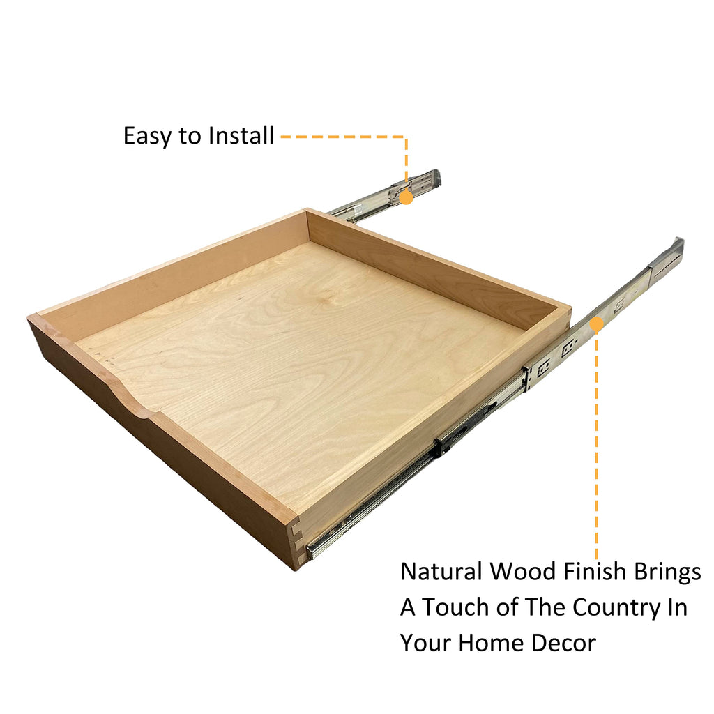 COUVER DIY Non-Assembled Brich Wood | Cabinet Pull-Out Shelf | Slide Out Drawer Box | Pull-Out Tray | Slide-Out Organizer | Soft Closed Rail