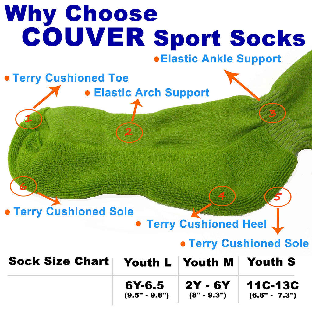 Couver Premium Quality Unisex Knee High Sports Cushioned Athletic Baseball Softball Hockey Socks