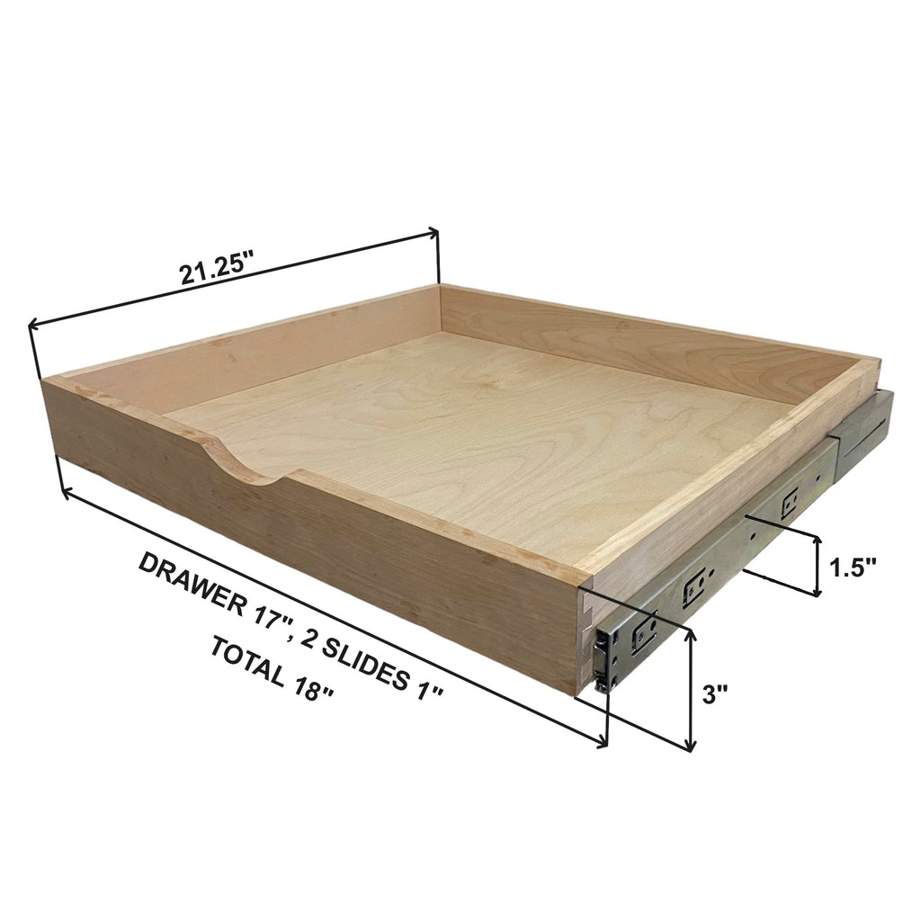 COUVER DIY Non-Assembled Brich Wood | Cabinet Pull-Out Shelf | Slide Out Drawer Box | Pull-Out Tray | Slide-Out Organizer | Soft Closed Rail