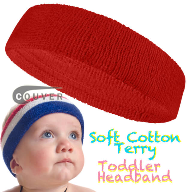 COUVER Baby Infant Toddler Sports Head Sweatbands (1 Piece), 8Colors, HBY330