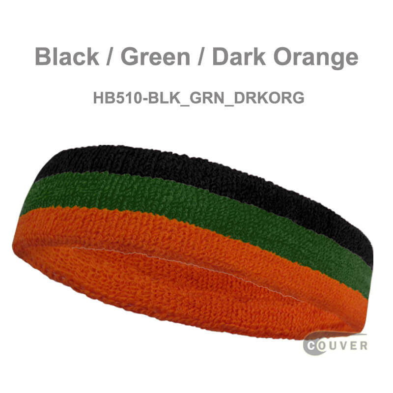 COUVER Triple Color Striped sports head sweatbands  (1 Piece), 40Colors, HB510