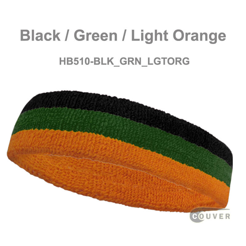 COUVER Triple Color Striped sports head sweatbands  (1 Piece), 40Colors, HB510