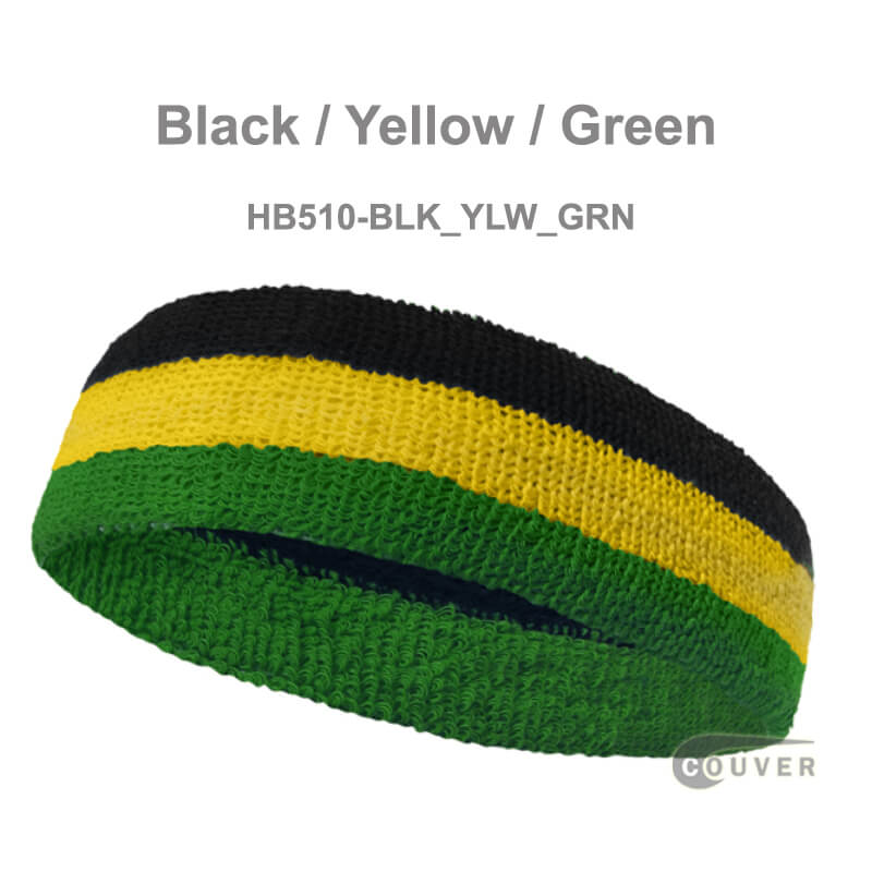 COUVER Triple Color Striped sports head sweatbands  (1 Piece), 40Colors, HB510
